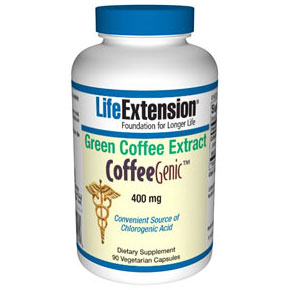 CoffeeGenic Green Coffee Extract (containing GCA), 90 Vegetarian Capsules, Life Extension