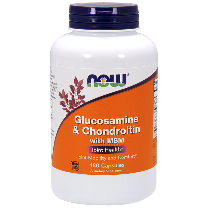 Glucosamine & Chondroitin with MSM, Value Size, 180 Capsules, NOW Foods