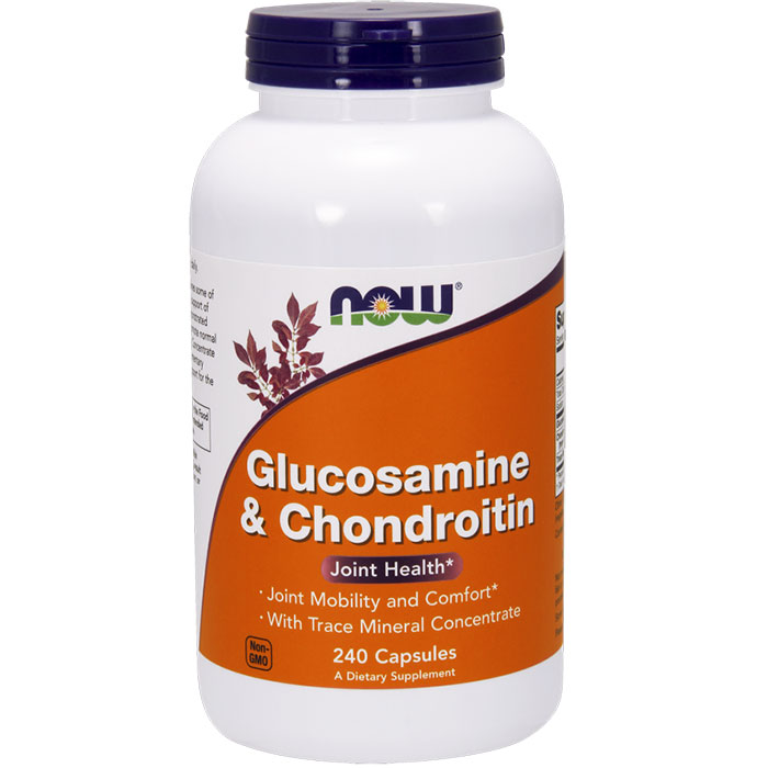 Glucosamine & Chondroitin with Trace Minerals, Value Size, 240 Capsules, NOW Foods