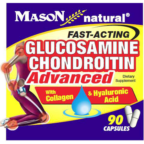 Glucosamine & Chondroitin Advanced, with Collagen & Hyaluronic Acid, 90 Capsules, Mason Natural