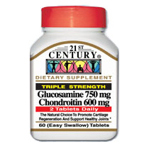Glucosamine & Chondroitin Triple Strength 60 Tablets, 21st Century Health Care