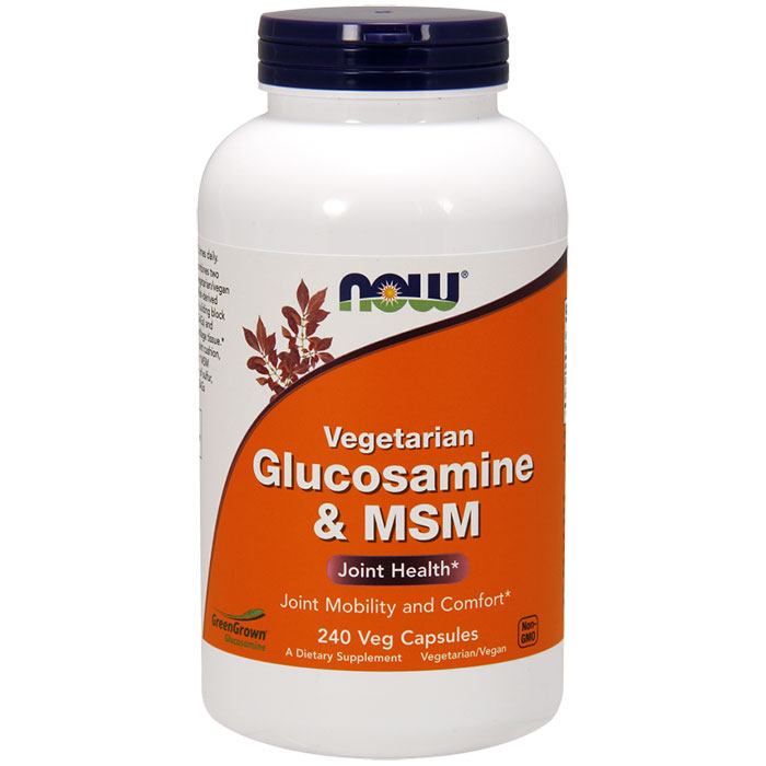 Glucosamine & MSM 500/500 Vegetarian, 240 Vcaps, NOW Foods