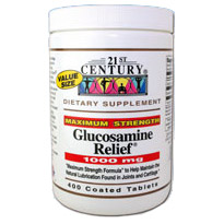 Glucosamine Relief 1000 mg 400 Tablets, 21st Century Health Care