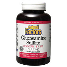 Natural Factors Glucosamine Sulfate Sodium Free 180 Capsules, Natural Factors