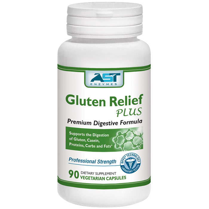 AST Enzymes Gluten Relief, Gluten & Casein Digestion, 90 Capsules, AST Enzymes