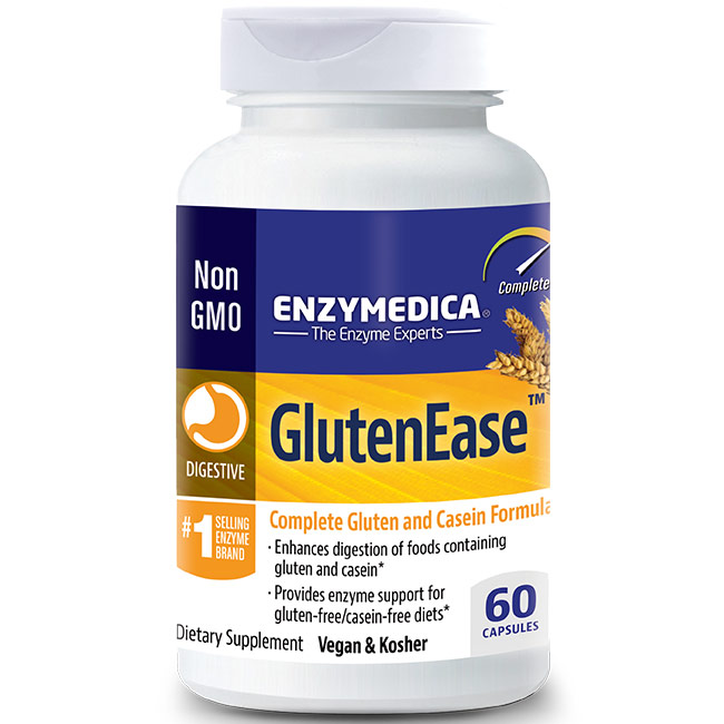 GlutenEase, Complete Gluten & Casein Formula, 60 Capsules, Enzymedica