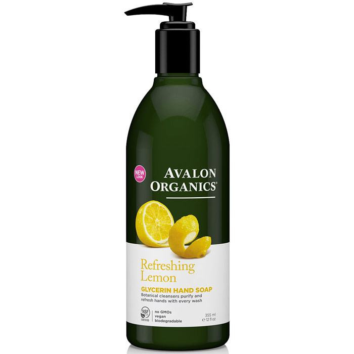 Avalon Organic Botanicals Glycerin Liquid Hand Soap Lemon 12 oz, Avalon Organics
