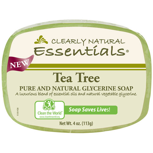 Glycerine Bar Soap, Tea Tree, 4 oz, Clearly Natural