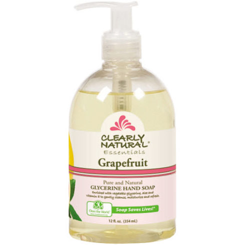 Liquid Glycerine Hand Soap, Grapefruit, 12 oz, Clearly Natural