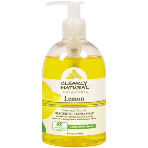 Liquid Glycerine Hand Soap, Lemon, 12 oz, Clearly Natural