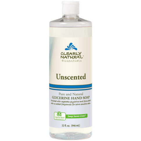 Liquid Glycerine Hand Soap, Unscented, 32 oz, Clearly Natural