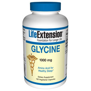 Glycine 1000 mg, 100 Vegetarian Capsules, Life Extension