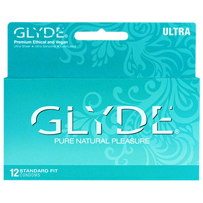 Glyde Ultra Condoms, Ultra Thin Standard Fit, 12 Pack, Sinclair Institute