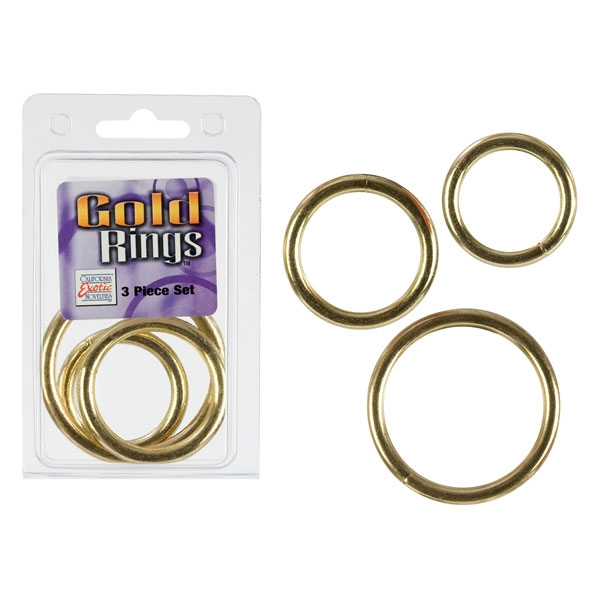 Gold Ring - 3 Piece Set, Cock Rings, California Exotic Novelties