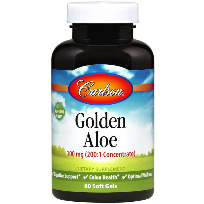 Golden Aloe 100 mg, 180 Soft Gels, Carlson Labs