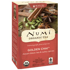 Numi Tea Golden Chai Black Tea, 16 Tea Bags, Numi Tea