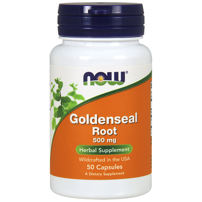 Goldenseal Root 500 mg, Wildcrafted in USA, 50 Capsules, NOW Foods