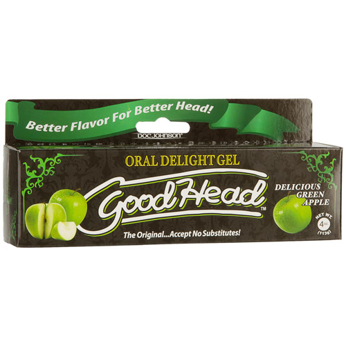 Doc Johnson GoodHead Oral Delight Gel, Green Apple, 4 oz, Doc Johnson