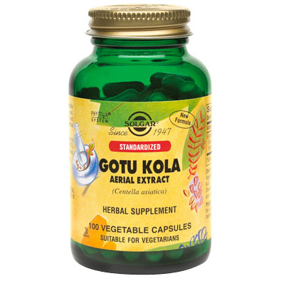 Gotu Kola Aerial Extract Standardized, 100 Vegetable Capsules, Solgar