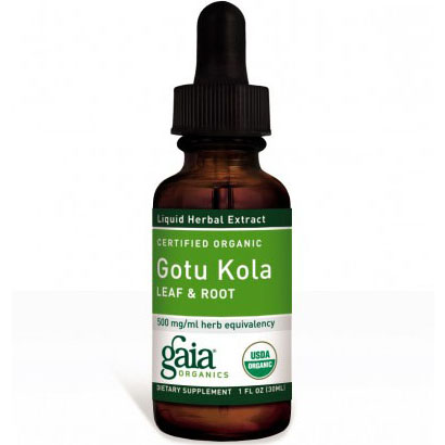 Gotu Kola Leaf & Root Liquid, Certified Organic, 1 oz, Gaia Herbs
