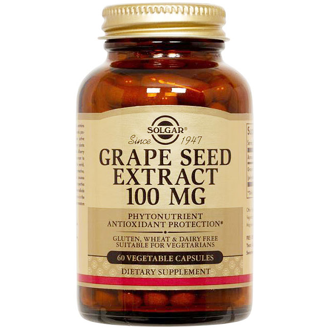 Grape Seed Extract 100 mg, 60 Vegetable Capsules, Solgar