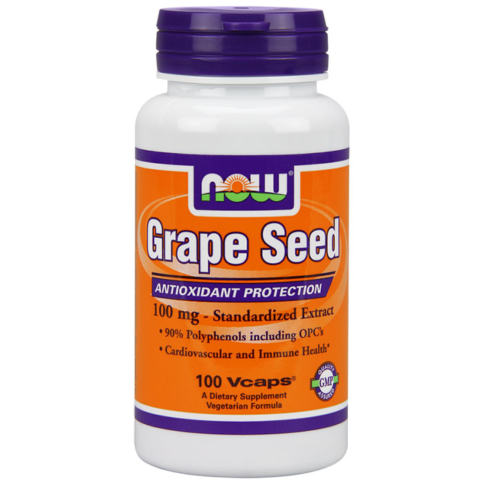 NOW Foods Grape Seed Extract, 100 Vcaps, NOW Foods