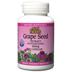 Natural Factors Grape Seed Extract 100mg 90 Capsules, Natural Factors