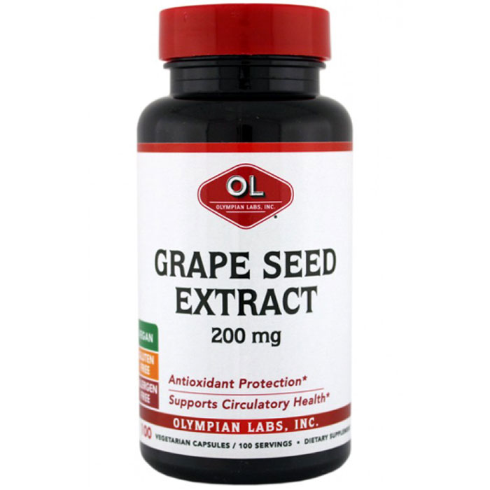 Grape Seed Extract 200mg, 100 Capsules, Olympian Labs