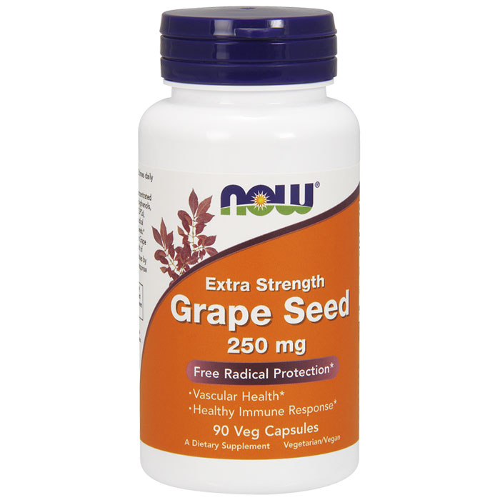 NOW Foods Grape Seed Extract 250 mg Mega Potency, 90 Vcaps, NOW Foods