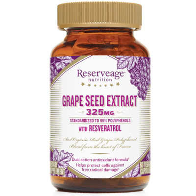 Grape Seed Extract 325 mg with Resveratrol, 60 Veggie Capsules, ReserveAge Organics