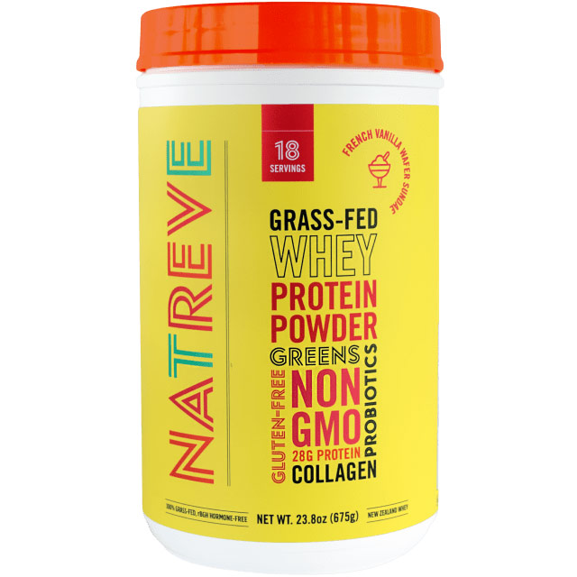 New Zealand Grass-Fed Whey Protein Powder, French Vanilla Wafer Sundae, 23.8 oz (675 g), Natreve