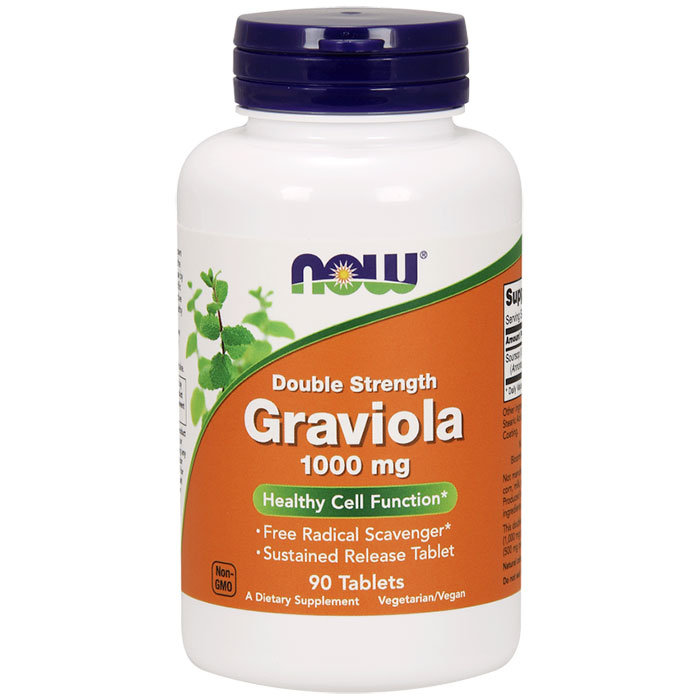 Graviola 1000 mg, Double Strength, 90 Tablets, NOW Foods