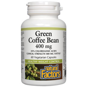 Green Coffee Bean Extract 400 mg, 60 Vegetarian Capsules, Natural Factors