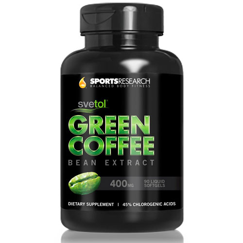 Green Coffee Bean Extract 400 mg with Svetol, 60 Liquid Softgels, Sports Research Corporation