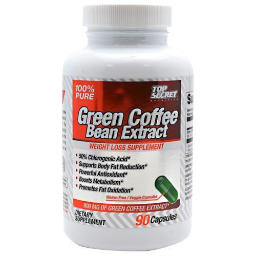 Top Secret Nutrition Green Coffee Bean Extract, 50% Chlorogenic Acid, 90 Capsules, Top Secret Nutrition