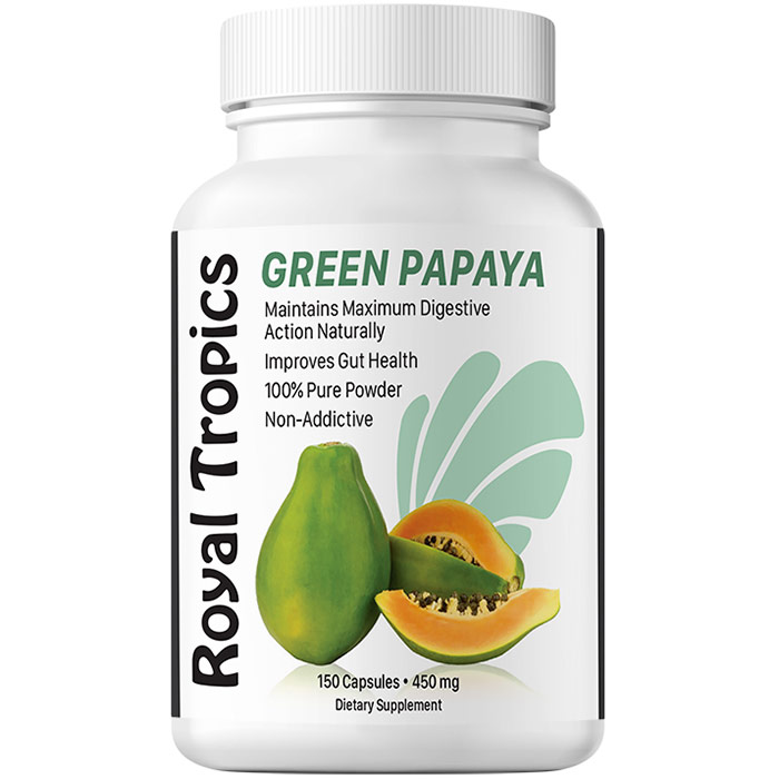 Green Papaya Digestive Enzymes, Value Size, 150 Capsules, Royal Tropics