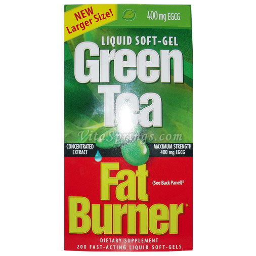 Green Tea Fat Burner 200 Liquid Soft-Gels (Maximum Strength 100% Pure)