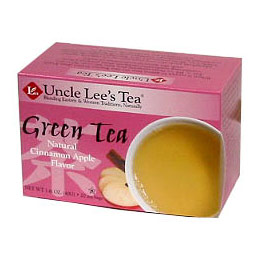 Uncle Lee's Tea Green Tea, Natural Cinnamon Apple Flavor, 20 Tea Bags x 6 Box, Uncle Lee's Tea