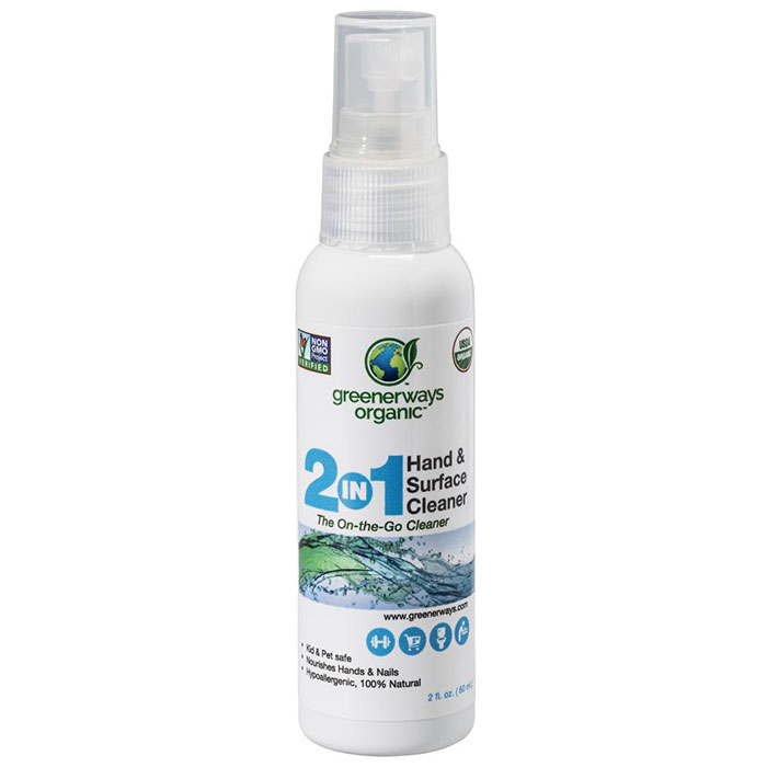 Greenerways Organic ECO TIZER On-The-Go Hand & Surface Cleaner, 2 oz