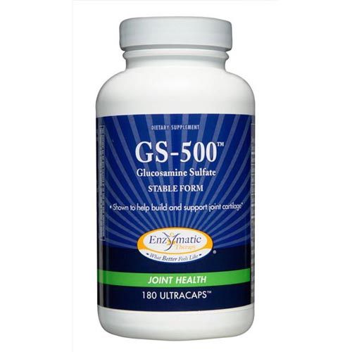 GS-500 Glucosamine Sulfate Caps, 180 Capsules, Enzymatic Therapy