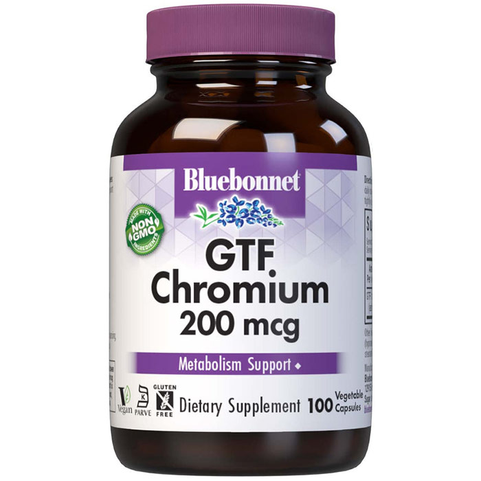 GTF Chromium 200 mcg, 100 Vcaps, Bluebonnet Nutrition