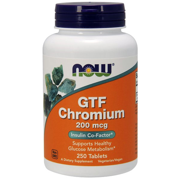 GTF Chromium 200 mcg Yeast Free 250 Tabs, NOW Foods