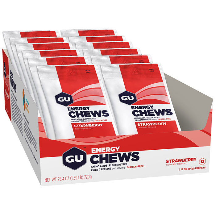 GU Energy Chews, Naturally Flavored, 24 Packets/Box