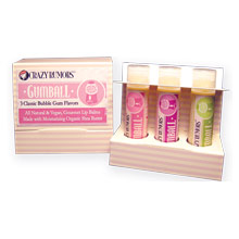 Crazy Rumors Gumball, Bubble Gum Inspired Lip Balms, Lover's Collection Gift Set, 0.15 oz x 3 Pack, Crazy Rumors