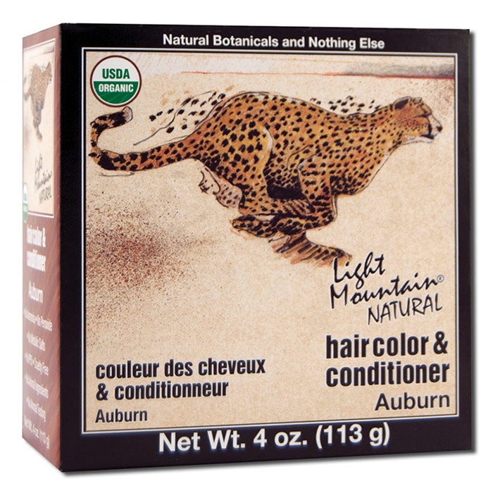 Natural Hair Color & Conditioner, Auburn, 4 oz, Light Mountain Henna