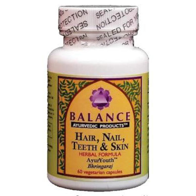 Balance Ayurvedic Hair, Nail, Teeth & Skin Support, 60 Vegetarian Capsules, Balance Ayurvedic