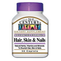 21st Century HealthCare Hair, Skin & Nails 50 Caplets, 21st Century Health Care