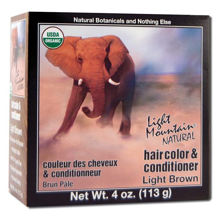 Natural Hair Color & Conditioner, Light Brown, 4 oz, Light Mountain Henna