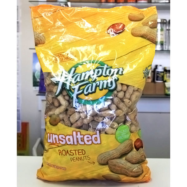 Hampton Farms Unsalted Roasted Shell Peanut, 5 lb