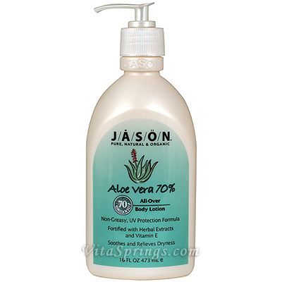 Hand and Body Lotion 70% Aloe Vera Gel 16 oz Jason Natural